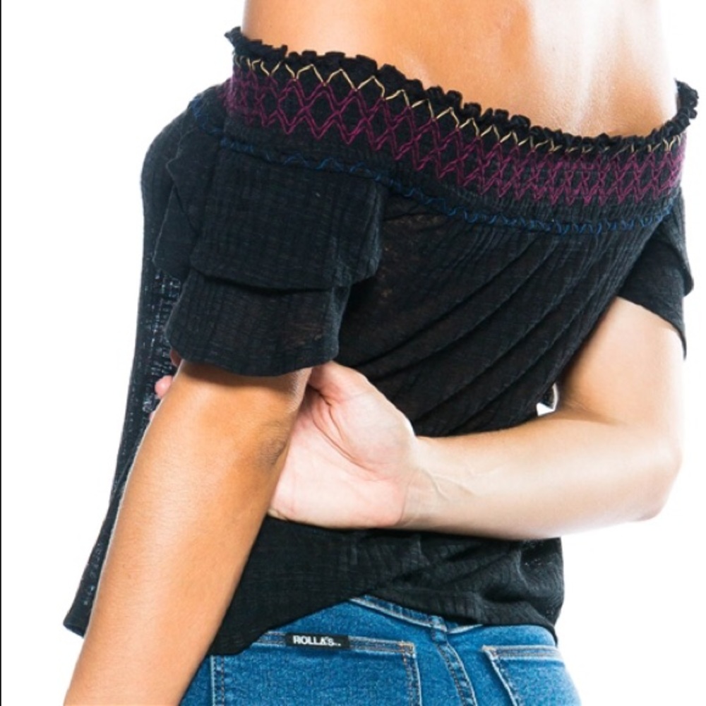 BOHO Off The Shoulder Knit Top